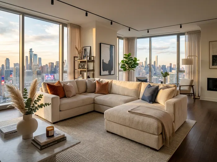 Mẫu ghế sofa góc L bọc da bò Ý cao cấp may đo theo kích thước riêng