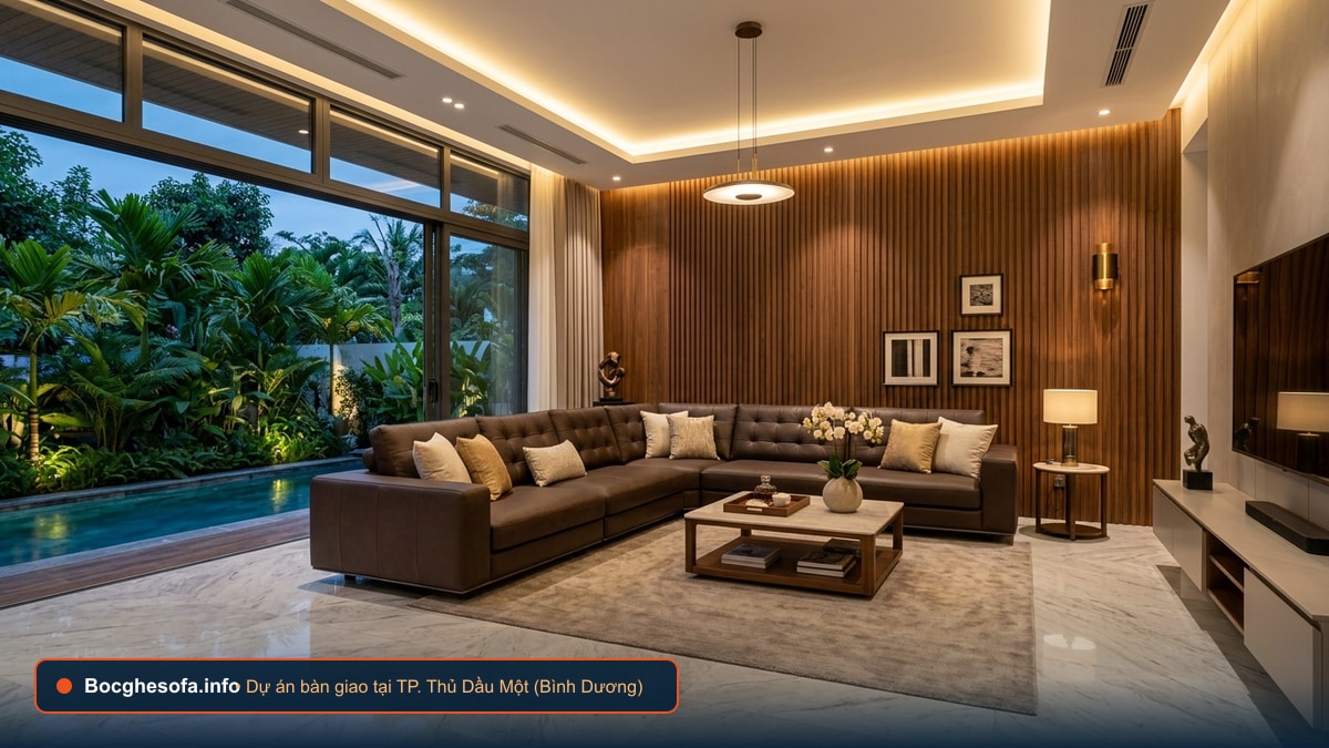 Dịch vụ bọc ghế sofa da bò Ý và vải nỉ cao cấp tại TP. Thủ Dầu Một Bình Dương