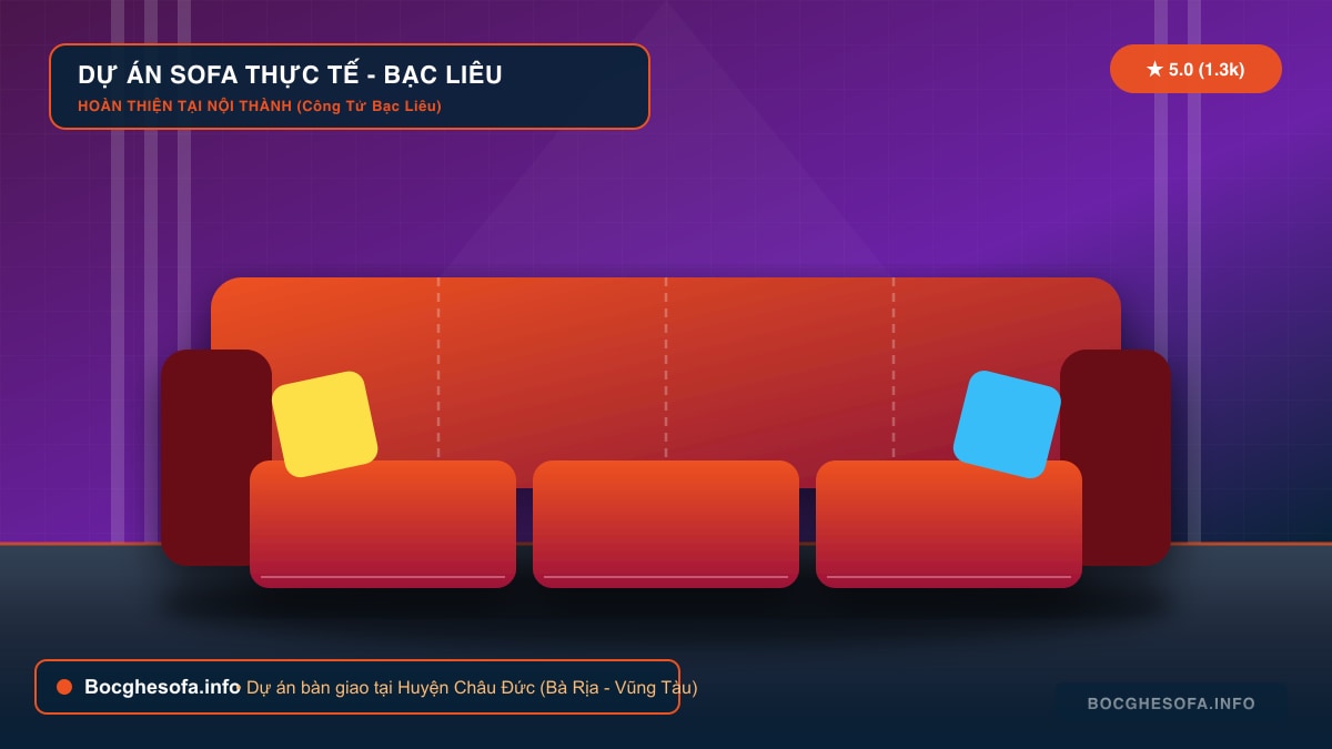 Dịch vụ bọc ghế sofa da bò Ý và vải nỉ cao cấp tại Huyện Châu Đức Bà Rịa - Vũng Tàu