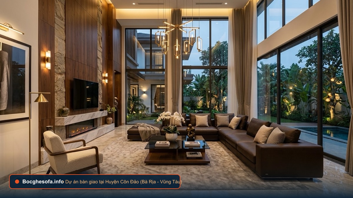 Dịch vụ bọc ghế sofa da bò Ý và vải nỉ cao cấp tại Huyện Côn Đảo Bà Rịa - Vũng Tàu