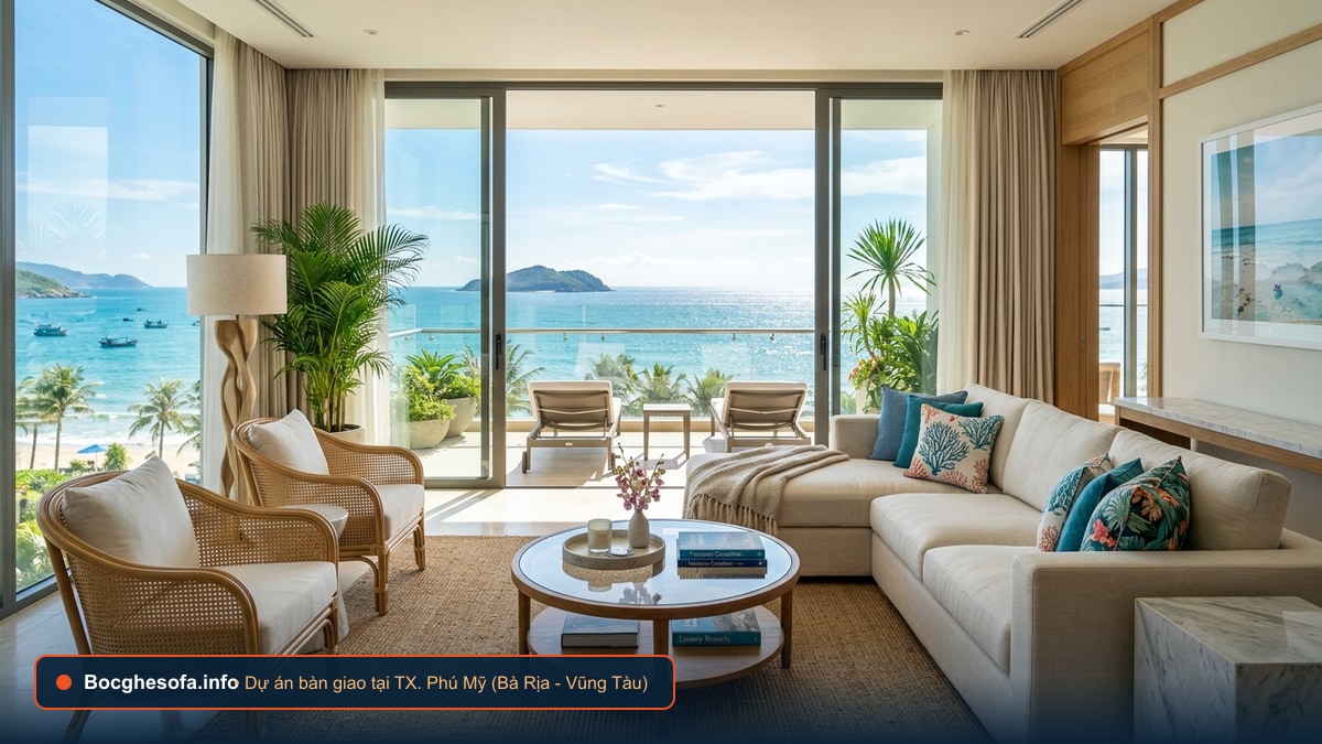 Dịch vụ bọc ghế sofa da bò Ý và vải nỉ cao cấp tại TX. Phú Mỹ Bà Rịa - Vũng Tàu