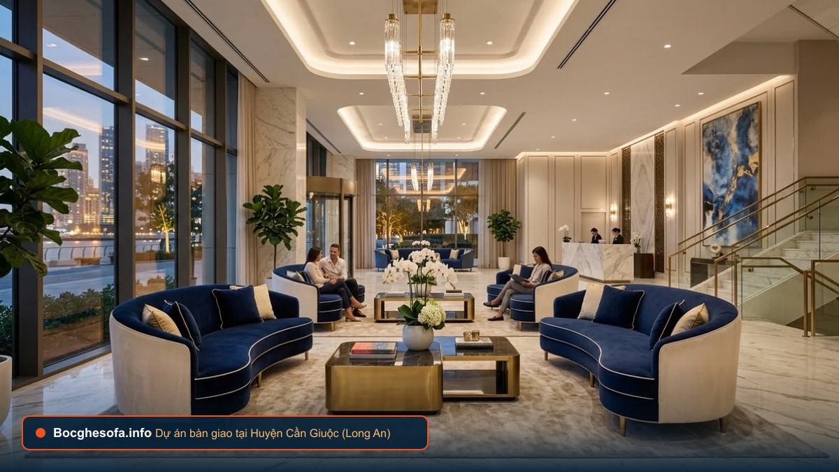 Dịch vụ bọc ghế sofa da bò Ý và vải nỉ cao cấp tại Huyện Cần Giuộc Long An